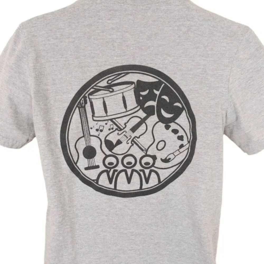 Fine Arts T Shirt Mens Size Small Gray Music Drama Art Theater Tee